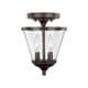 preview thumbnail 3 of 1, Stanton 2-light Burnished Bronze Convertible Foyer Pendant/ Semi-Flush Mount