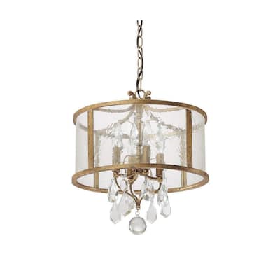 Blakely 4-light Antique Gold Pendant with Clear Crystal - Antique Gold - Antique Gold