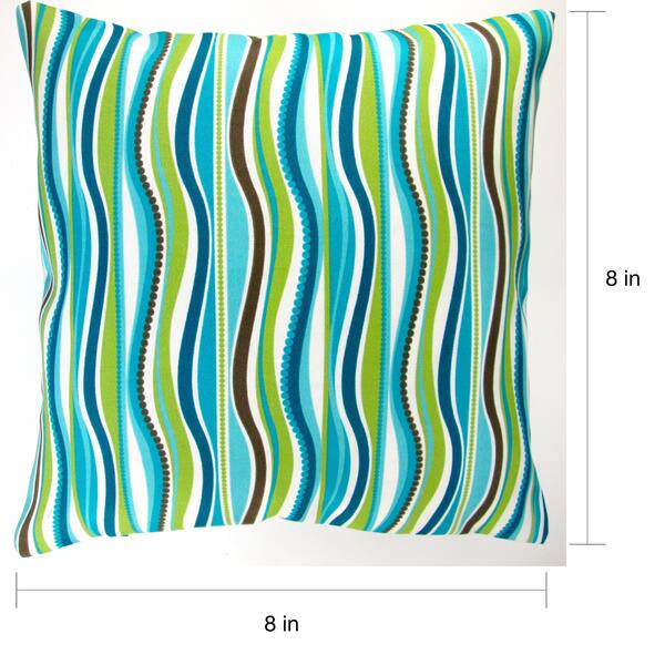 Shop Artisan Pillows Indoor Outdoor 18 Inch Blue Green Stripe