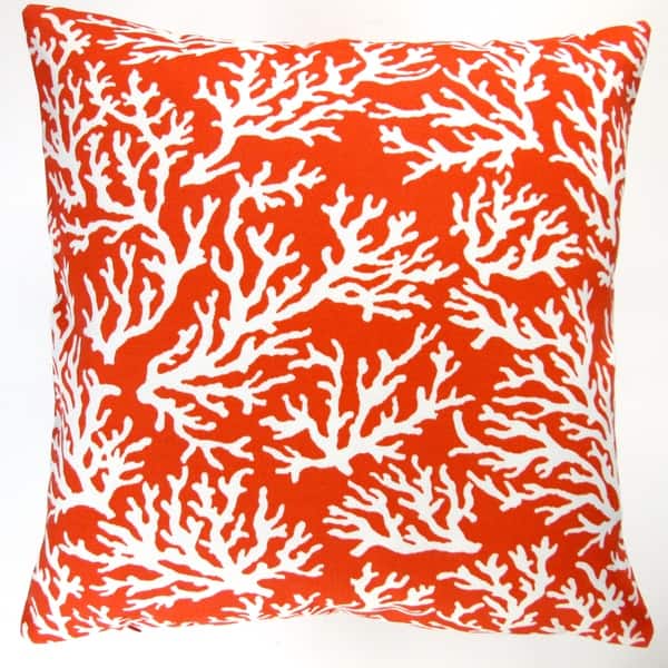 Shop Artisan Pillows Outdoor 18 Inch Orange Coral Beach Throw