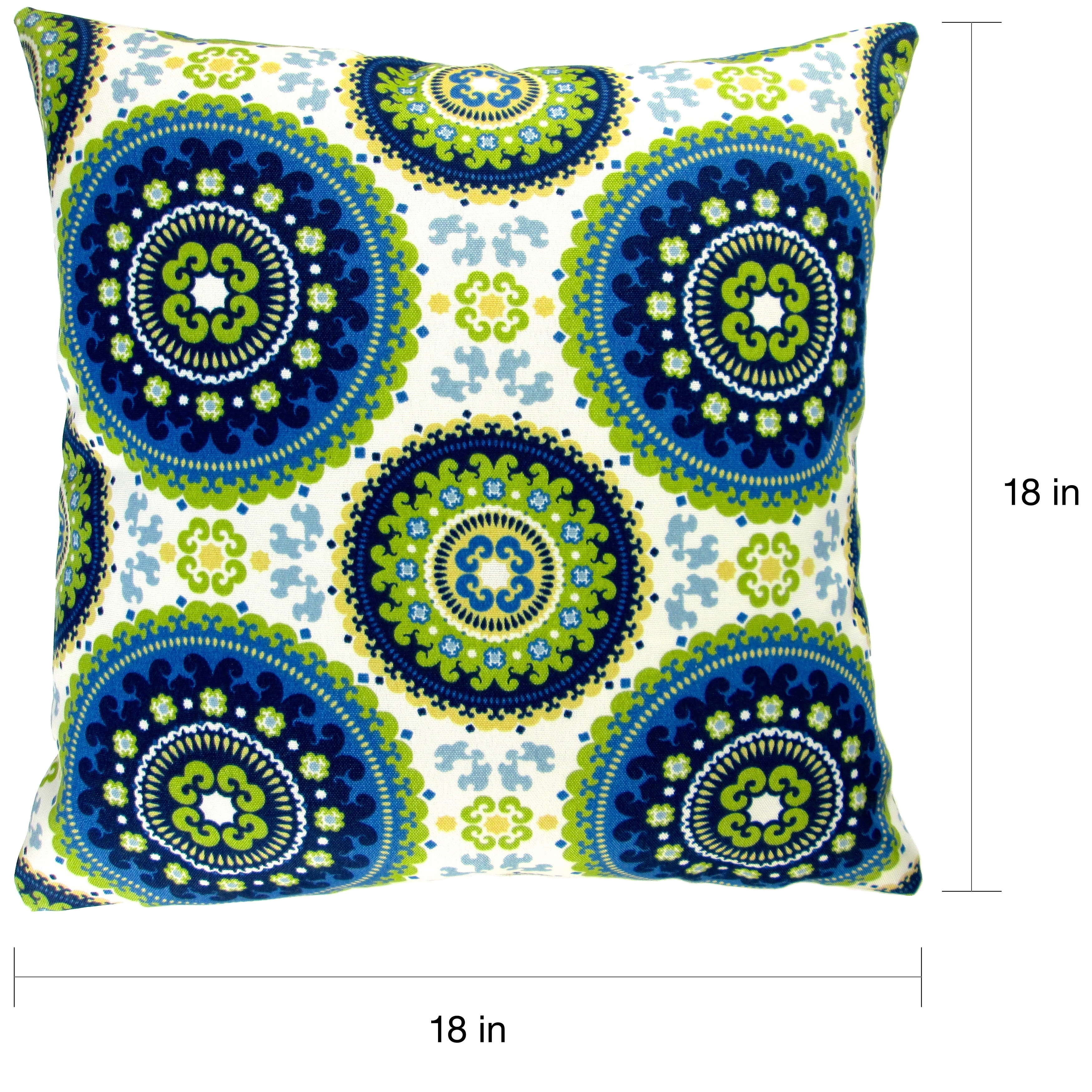 Artisan Pillows Indoor Outdoor 18 Inch Modern Contemporary Geometric Circles Blue Lime Green Yellow Throw Pillow Set Of 2 Overstock 10219693
