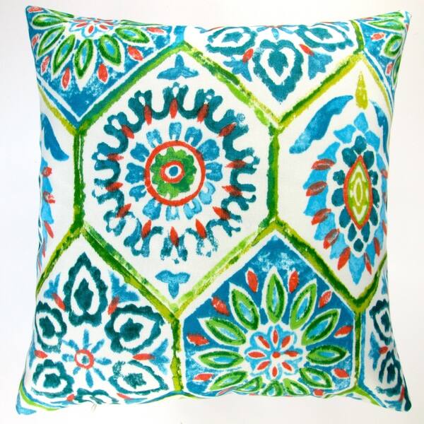 Shop Artisan Pillows Outdoor 18 Inch Lime Green Blue Modern