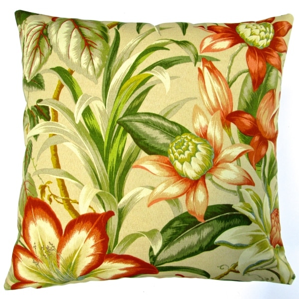 Pillows Indoor Outdoor 18 Inch Tommy Bahama Fabric Pillows Indoor Outdoor 18 Inch Tommy Bahama Fabric Botanical Hawaiian Hibiscus Throw Pillow