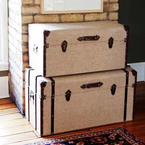 Linen Nesting Trunks (Set of 2) Free Shipping Today 17341366