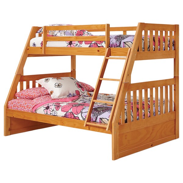 woodcrest pine ridge twin full mission bunk bed - free shipping woodcrest pine ridge twin full mission bunk bed - free shipping