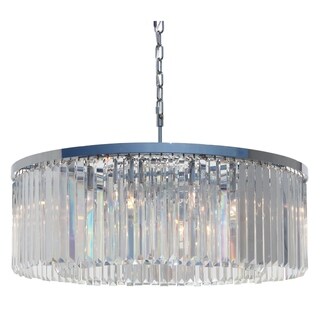 D'Angelo 12-Light Round Fringe Clear Crystal Chandelier - N/A (Chrome) - Chandeliers For Bedrooms by Overstock.com