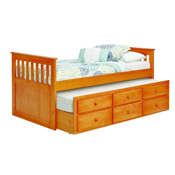 Shop Woodcrest Pine Ridge Mission Style Twin Trundle Bed ...