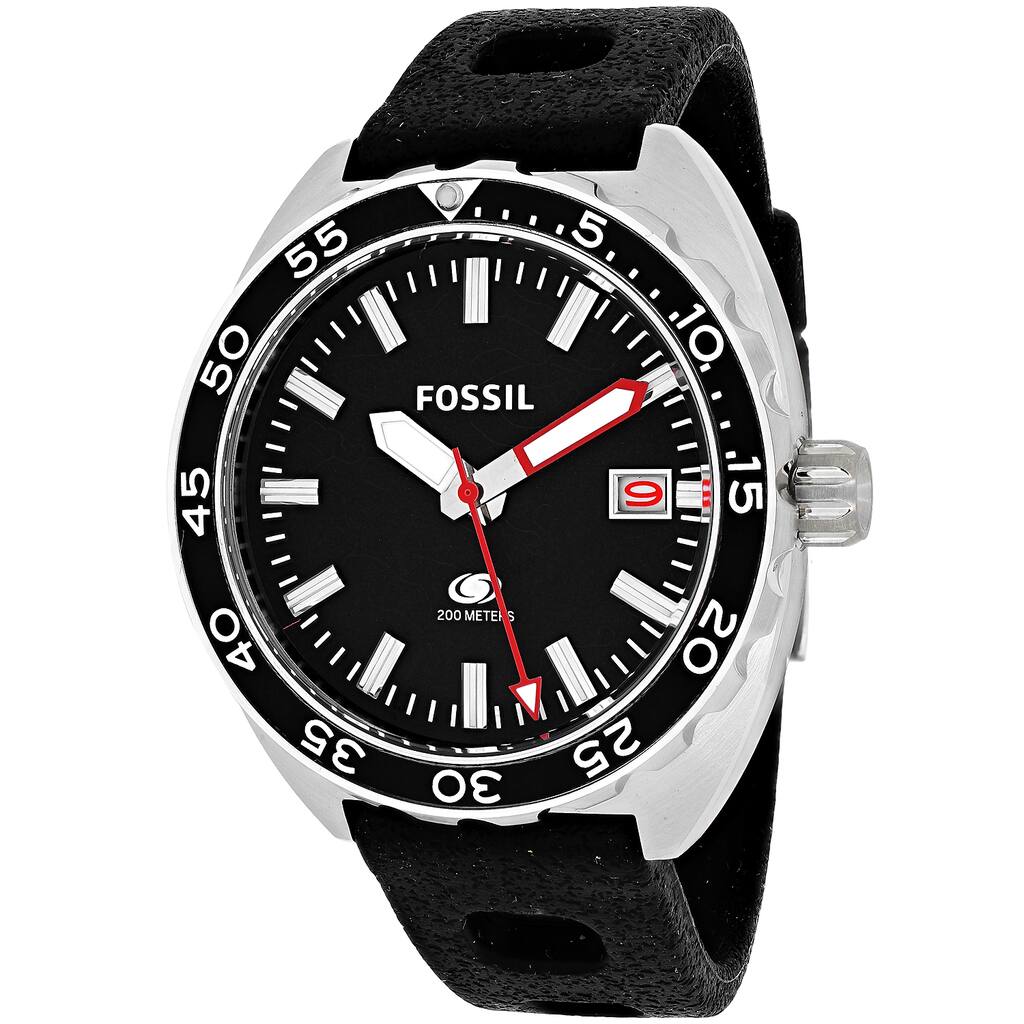 Fossil Men's FS5053 Breaker Three-Hand Date Silicone Watch - Black