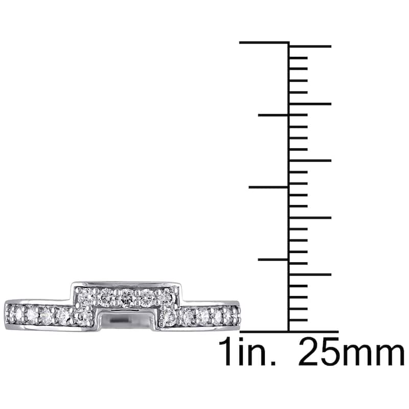 Miadora 14k White Gold 1/4ct TDW Diamond Contour Wedding Band - White G-H