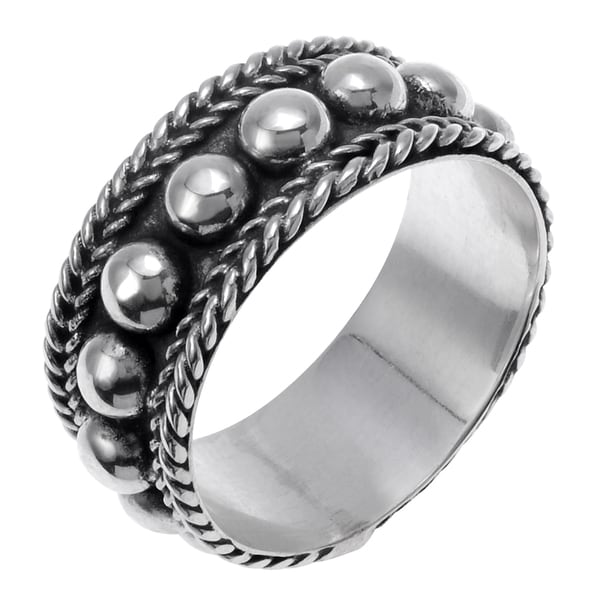 Sterling Silver Bali Design Ring 7mm