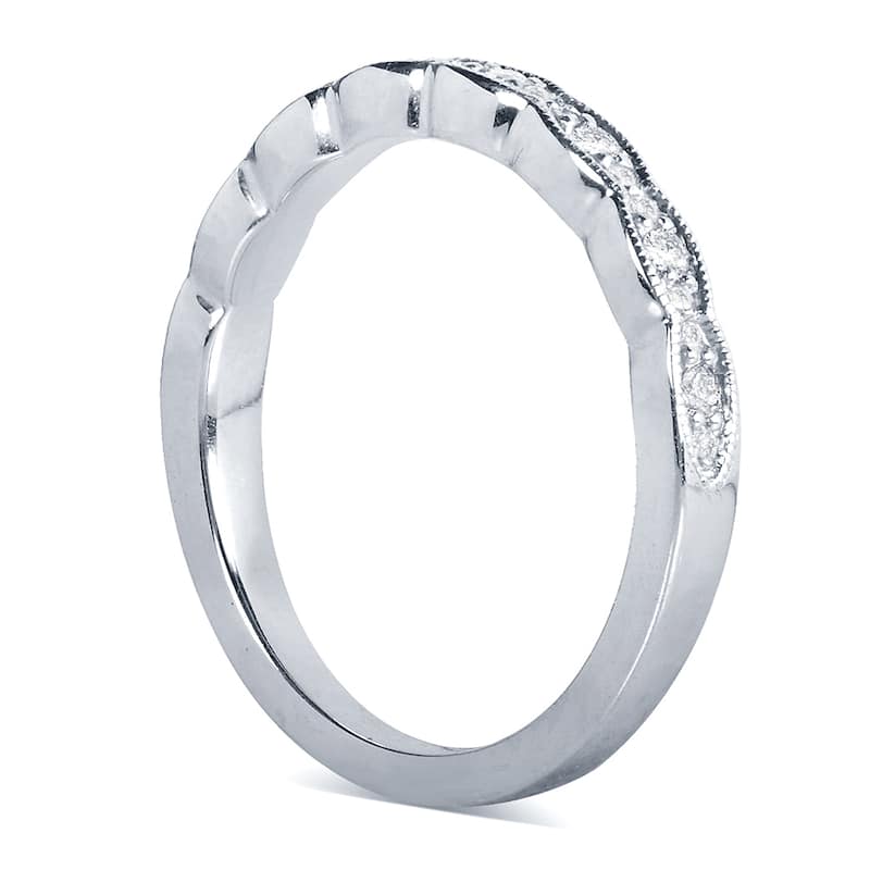 Annello by Kobelli 14k White Gold 1/6ct TDW Round-cut Diamond Wedding Band