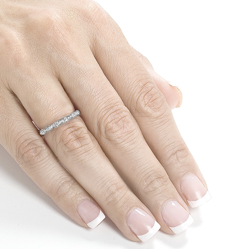 Annello by Kobelli 14k White Gold 1/6ct TDW Round-cut Diamond Wedding Band