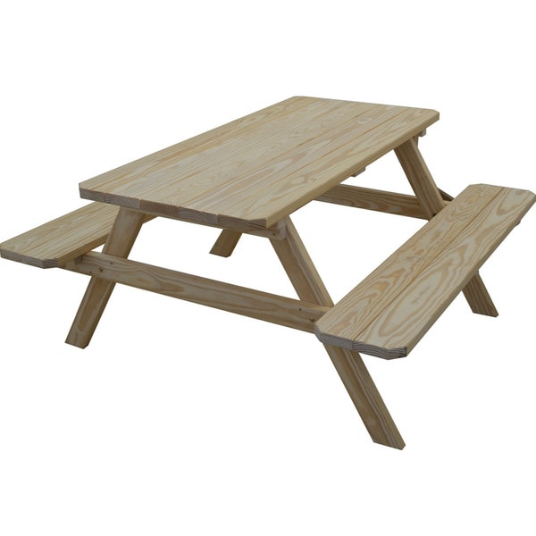 Clic Pine Picnic Table With Attached Benches Free Shipping Clic Pine Picnic Table With Attached Benches Free Shipping Today 10221115