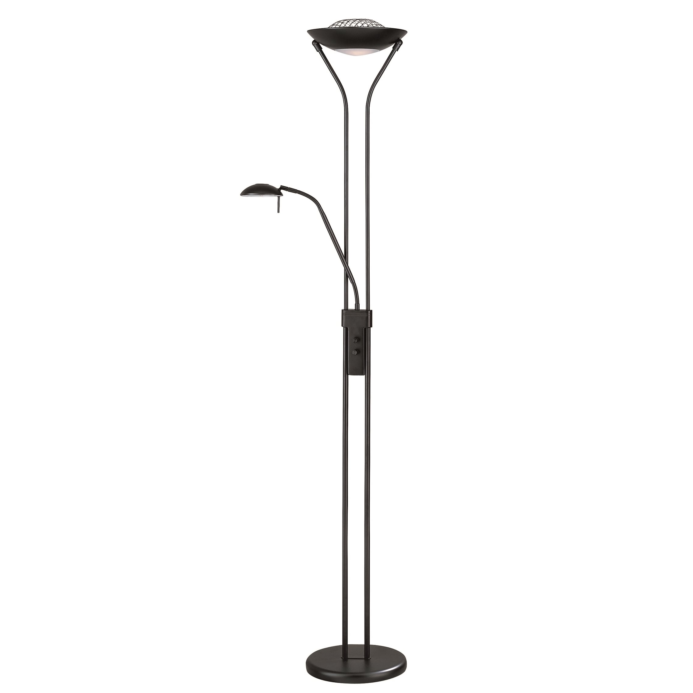 Lite Source Duality II Torchiere/ Reading Lamp, Black Black | eBay