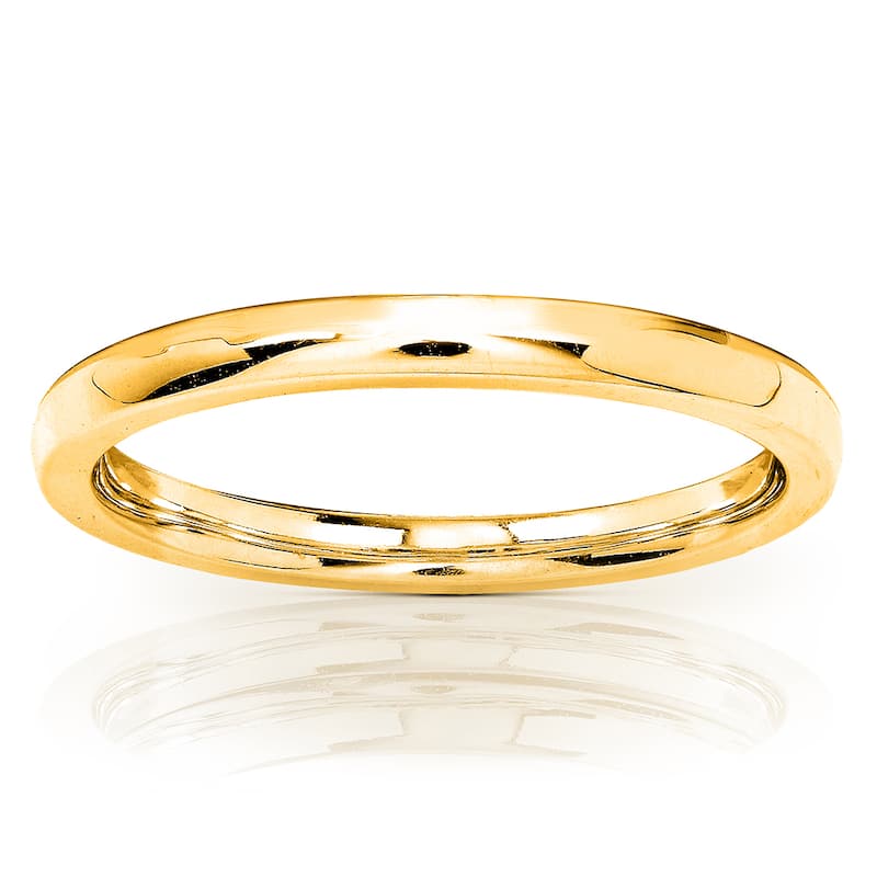 Annello by Kobelli 14k Yellow Gold 1.7mm Solid Gold Wedding Band - 4
