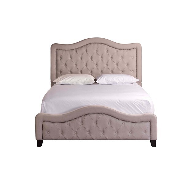 Hillsdale Furniture's Trieste Dove Grey Linen Upholstered Bed Set