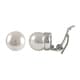 preview thumbnail 2 of 3, Luxiro White Round Glass Pearl Clip-on Earrings (10-12 mm) 12 mm - Silver - White