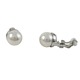preview thumbnail 4 of 3, Luxiro White Round Glass Pearl Clip-on Earrings (10-12 mm) 10 mm - Silver - White