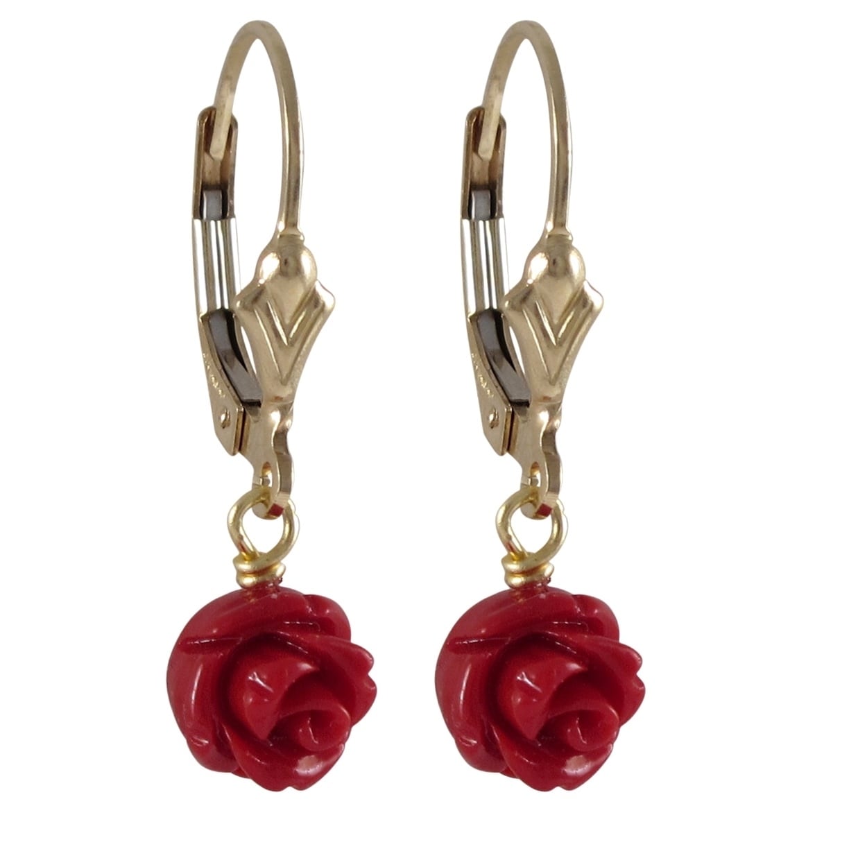 faux coral earrings