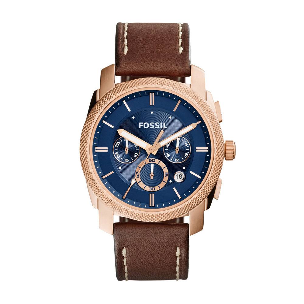 Fossil Men's FS5073 Machine Chronograph Leather Watch Light Brown