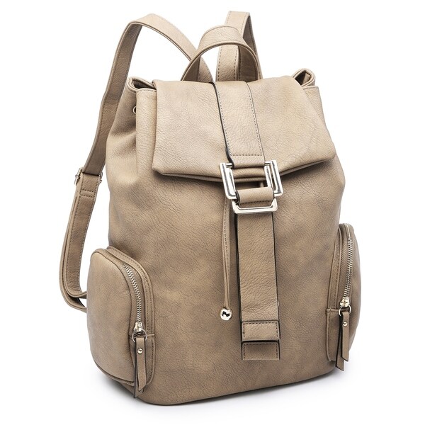 leather backpack with side pockets