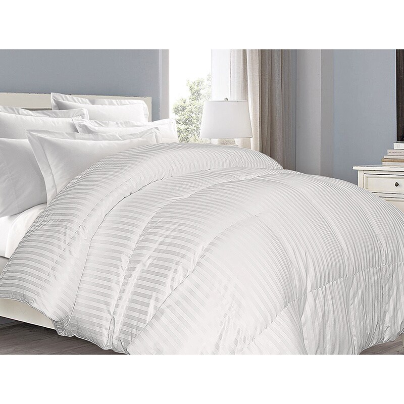 Shop Supreme 350 Thread Count Cotton Damask White Down Comforter
