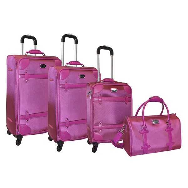 Adrienne Vittadini 1680 Denier Polyester 4 piece Spinner Luggage Set