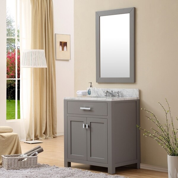 Water Creation Madison 30 Inch Cashmere Grey Single Sink 30 Inch Cashmere Grey Single Sink