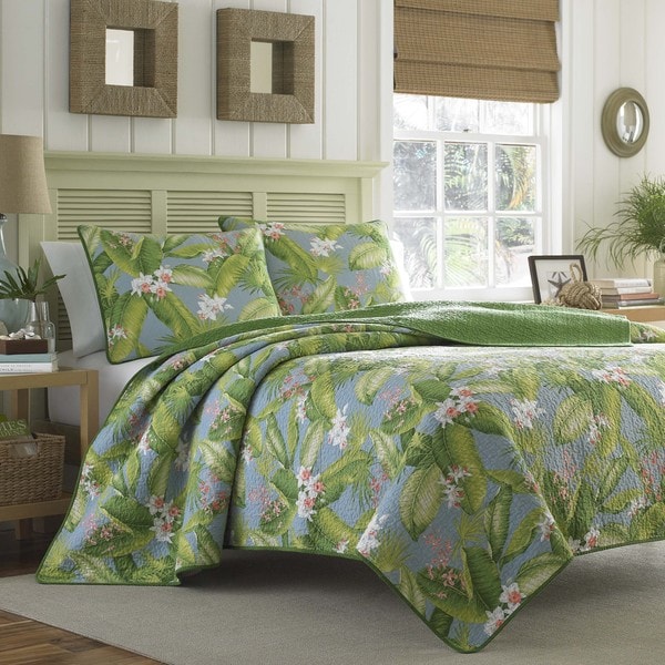 Tommy Bahama Anglers Isle Aloe 3 piece Quilt Set