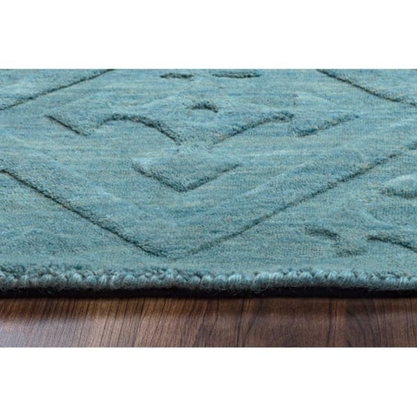 Rizzy Home Technique Collection Aqua Diamond Rug