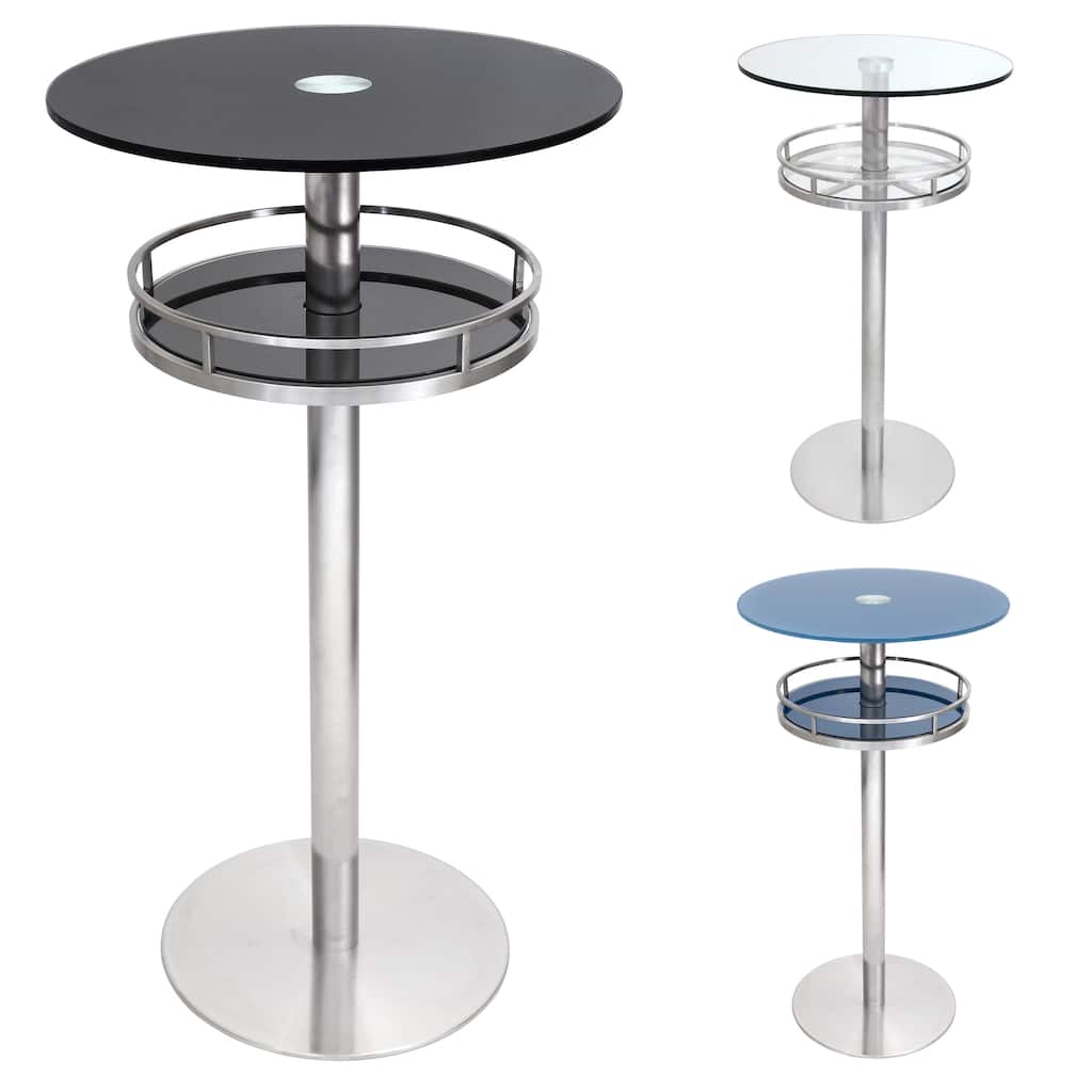 LumiSource Cora 43.75-inch Height Bar Glass Table