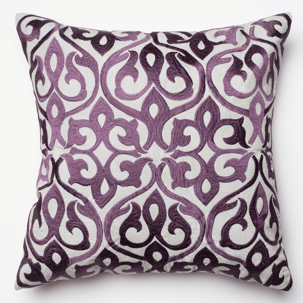 Adeline Grey/ Plum Ironwork Damask 18-inch Throw Pillow or Pillow Cover