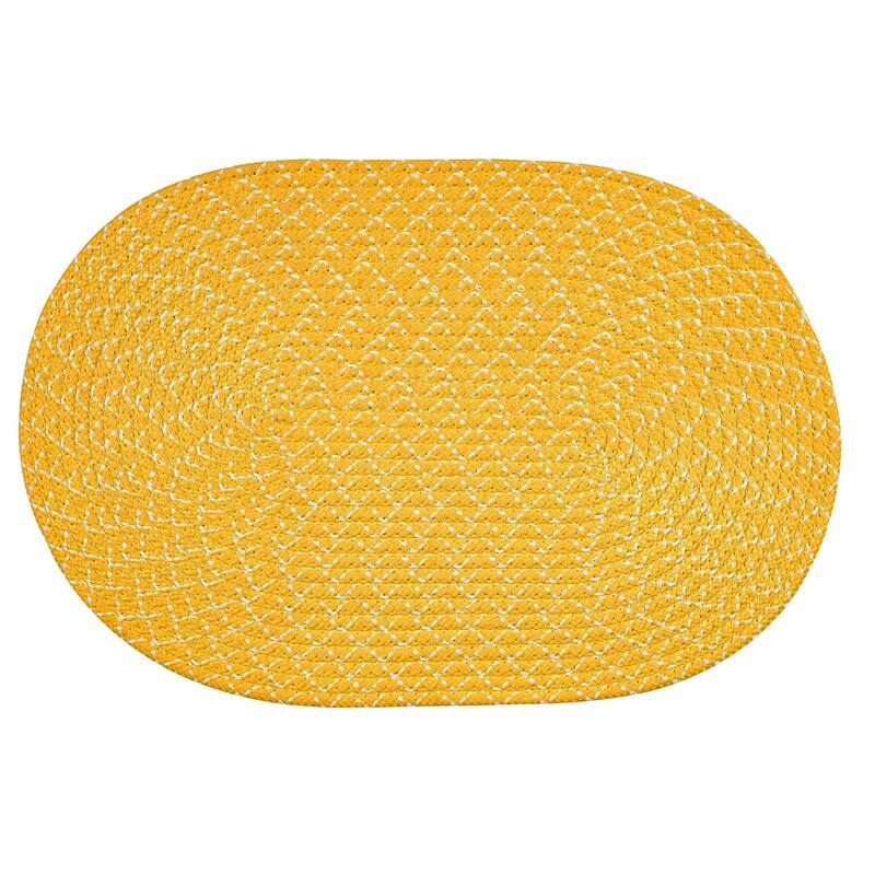 Better Trends Sunsplash Braided Indoor/ Outdoor Area Rug - Yellow - 20" x 30" Oval