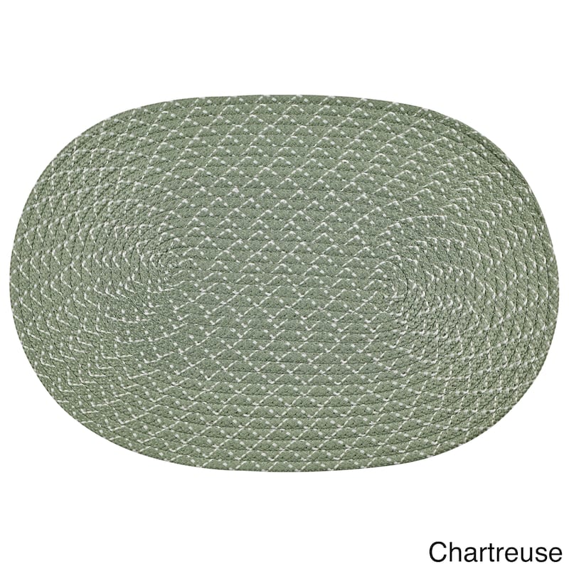 Better Trends Sunsplash Braided Indoor/ Outdoor Area Rug - Chartruese - 20" x 30" Oval