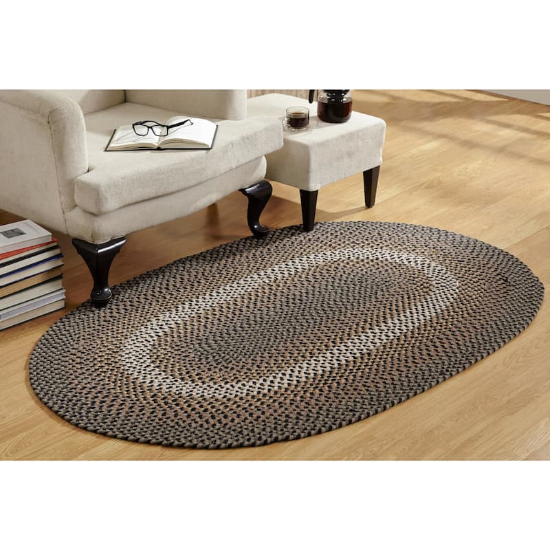 Better Trends Woodbridge Braid Reversible Indoor Area Utility Rug - Cranberry - 42" x 66" Oval
