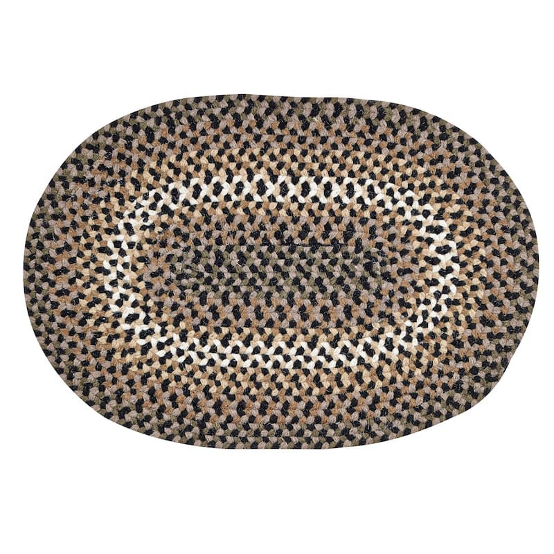 Better Trends Woodbridge Braid Reversible Indoor Area Utility Rug - Black - 42" x 66" Oval