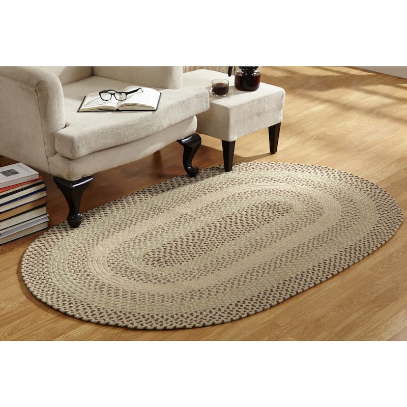 Better Trends Woodbridge Braid Reversible Indoor Area Utility Rug - Ivory - 42" x 66" Oval