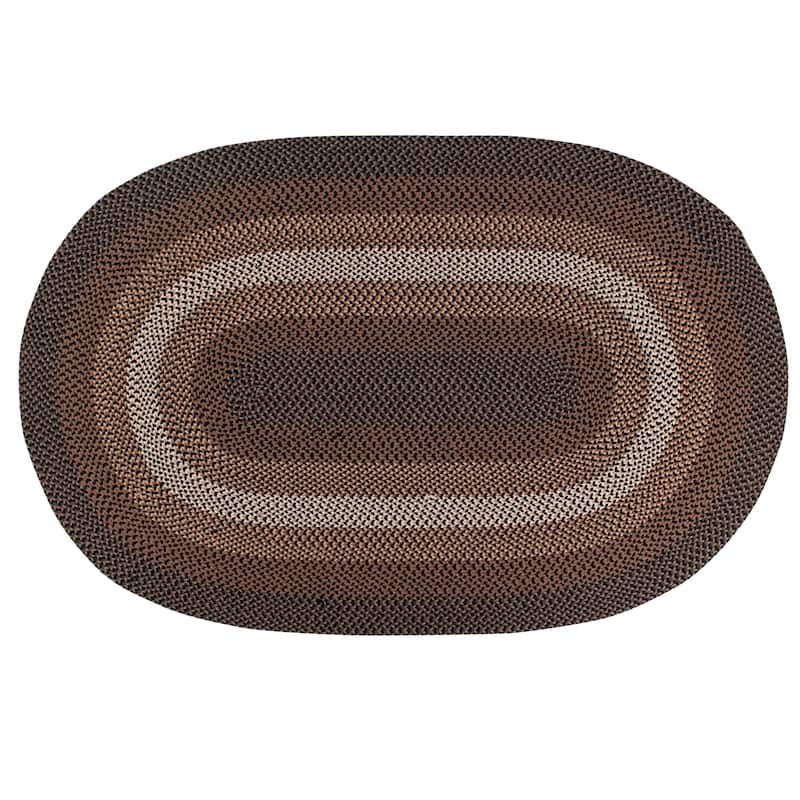 Better Trends Woodbridge Braid Reversible Indoor Area Utility Rug - Gray - 27" x 48" Oval