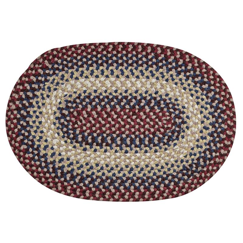 Better Trends Woodbridge Braid Reversible Indoor Area Utility Rug - Cranberry - 7'4" x 9'4" Oval