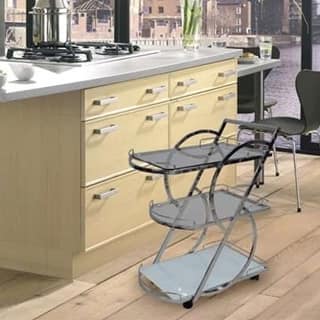 Casabianca Home Siena Collection Glass Bar Cart