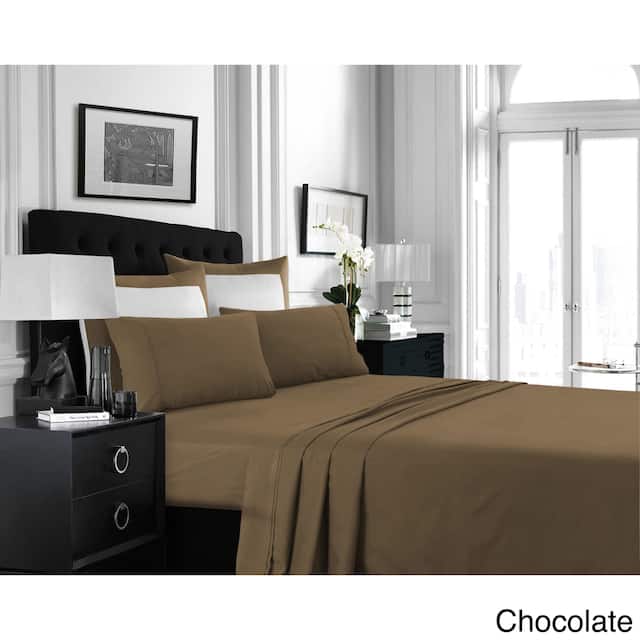 Super Soft Extra Deep Pocket Bed Sheet Set with Oversize Flat - California King - Chocolate