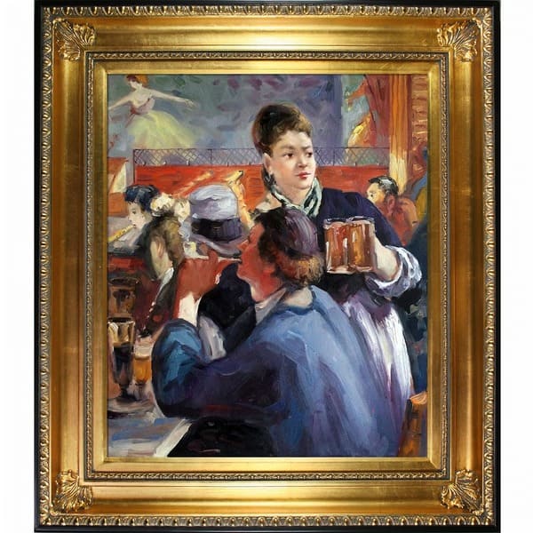 Edouard Manet 'Corner of a Cafe Concert' Hand Painted Framed Canvas Art ...