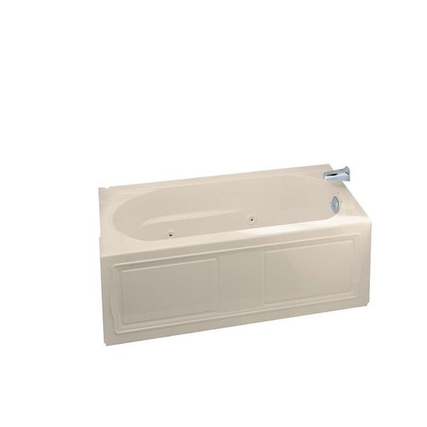 Kohler Devonshire 5 Foot Whirlpool Tub With Integral Apron Heater And Right Hand Drain In Almond