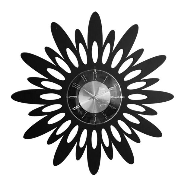 Mid Century Modern 20-inch black Sunset Swoon Clock - Bed Bath & Beyond ...