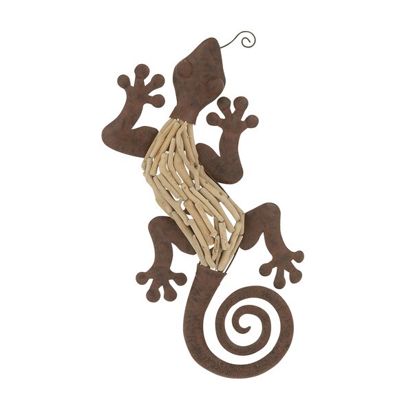 24 inch Traditional Swirled Tail Lizard Wall Sculpture   17346781