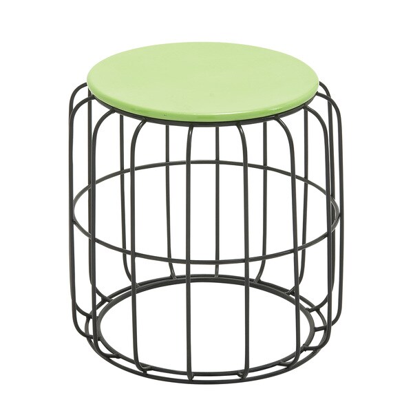 Round Wire Green Top Side Table Free Shipping Today Round Wire Green Top Side Table