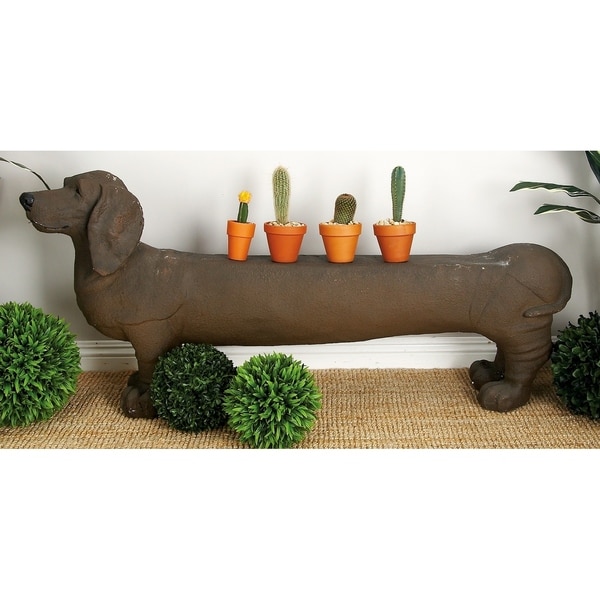 Shop Traditional 55 Inch Ceramic Dachshund Imitation Bench ...