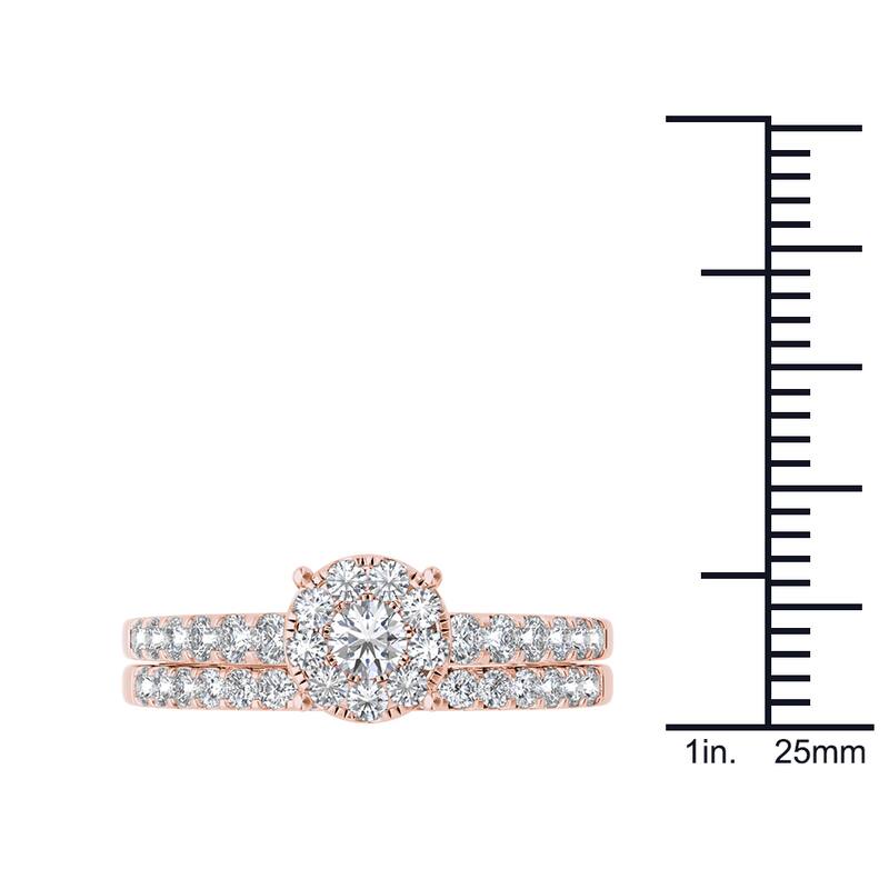 De Couer 10k Gold 1ct TDW Diamond Cluster Engagement Ring