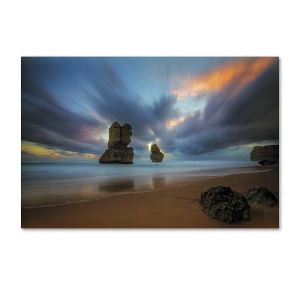 Lincoln Harrison 'Beach at Sunset 2' Canvas Art - Free Shipping Today - Overstock.com - 17347262
