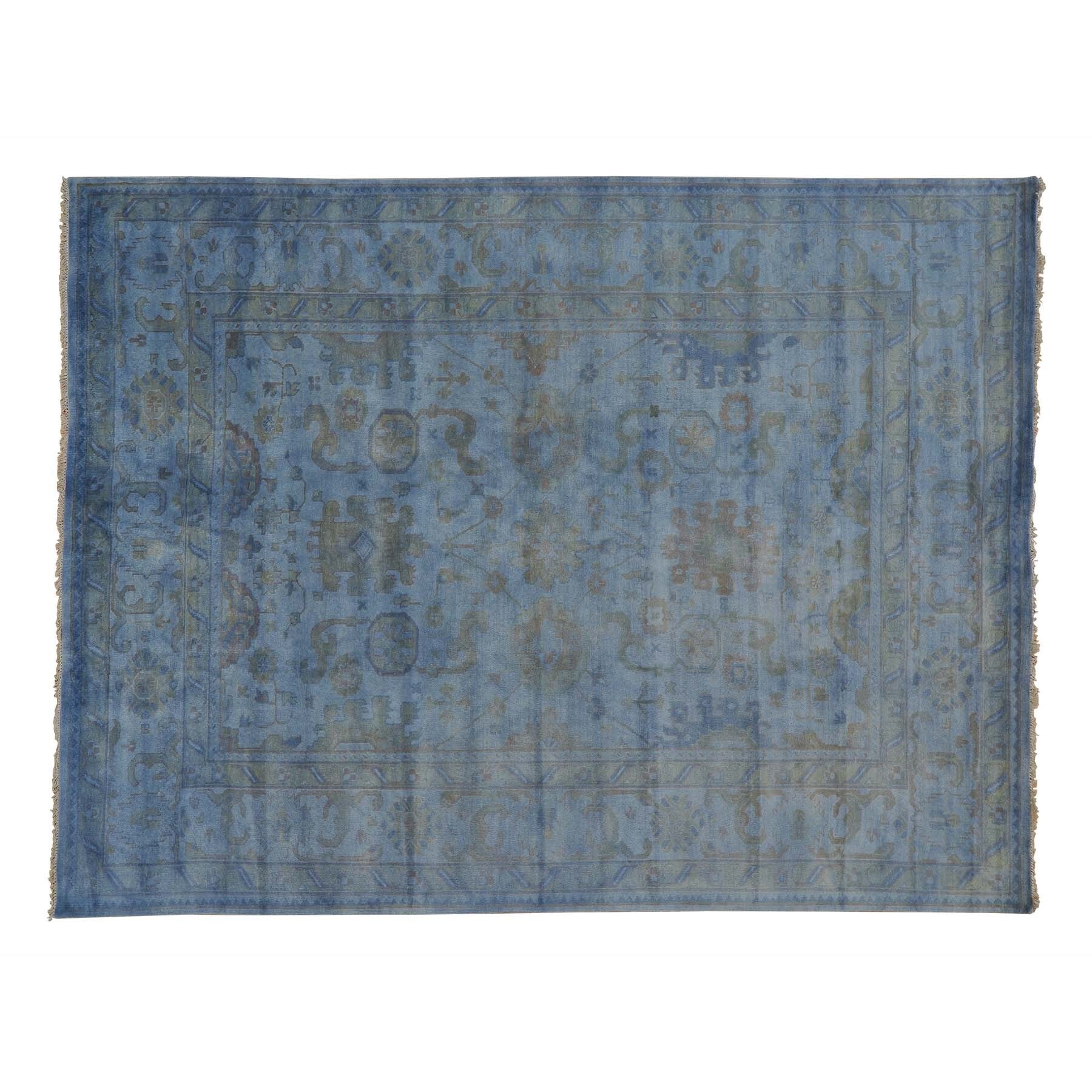 Shop Hand-knotted Sky Blue Overdyed Oushak Oriental Rug (9' x 12 ...